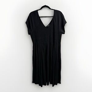 Torrid Size 3 (3X) Textured Knit Skater Dress Black Fit & Flare Short Sleeve